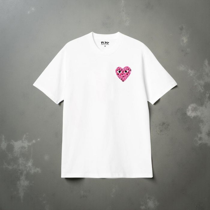 Футболка Comme des Garcons Play Logo унисекс черная белая плей New