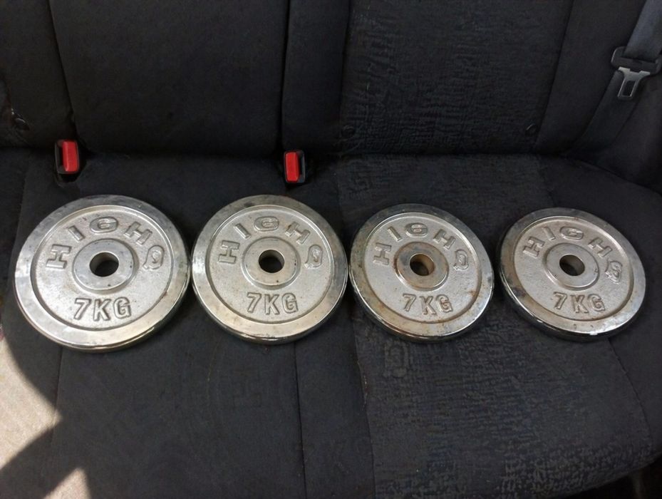 Хромированные блины на гриф штанги - гантели 25 мм, состояние бу