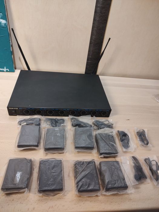 Pasgao PAW-938. Микрофонная радиосистема на 8 петличек