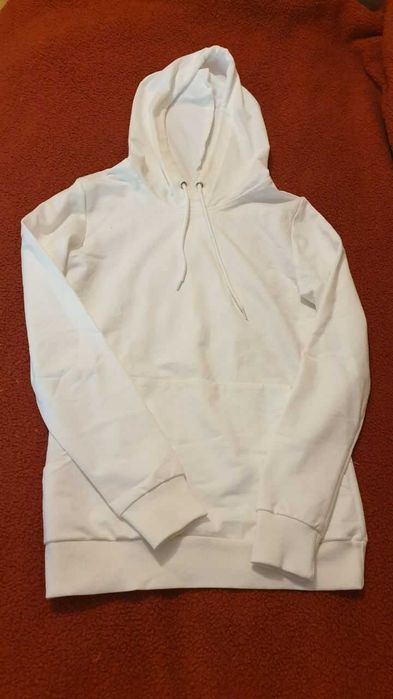 Худі жіноче білого кольору, розмір S, з карманом, нове
