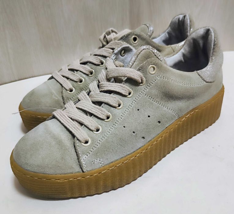 Замшевые сникеры кеды кроссовки Tango бежевий 37р