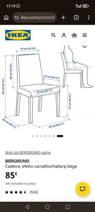 Pack 6 Cadeiras Ikea