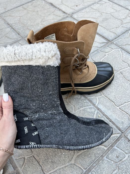 кожаные зимние непромокаемые сапоги чоботи снегоходы sorel 36-36,5p