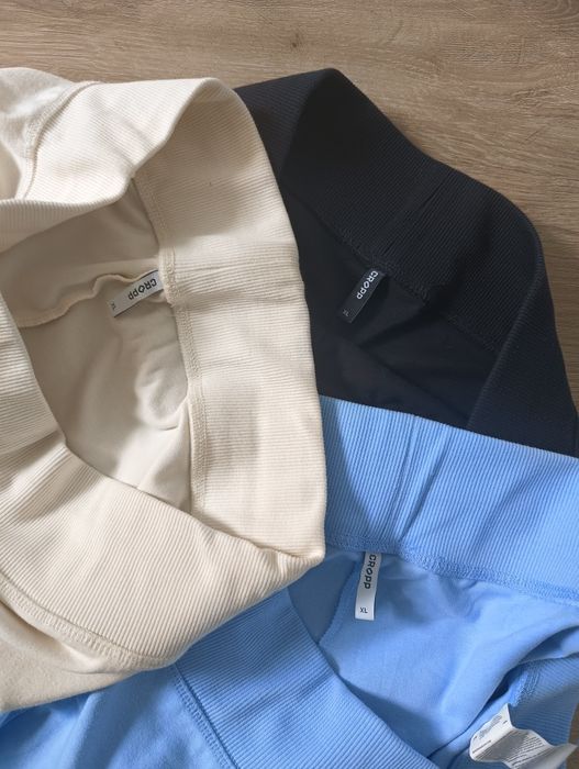 3 pak krótkich spodenek szorty 3 szt czarne błękitne i kremowe