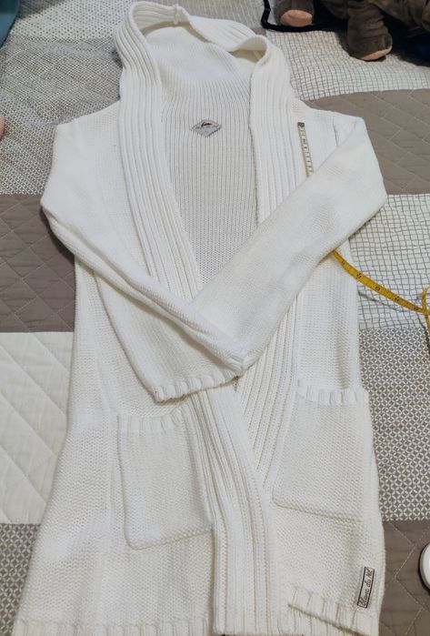 Casaco, cardigan branco, com capuz, Blanc du Nil, T.0