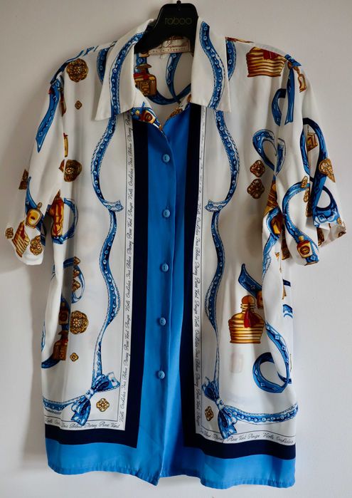 Koszula damska z krótkim rękawkiem vintage rozmiar 42/44 #B-13