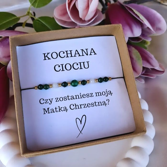 Bransoletka damska. Biżuteria. Prezent. Matka chrzestna