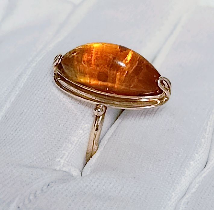 Золотое кольцо Янтарь, 583 п. вес 3,25 г. СССР.