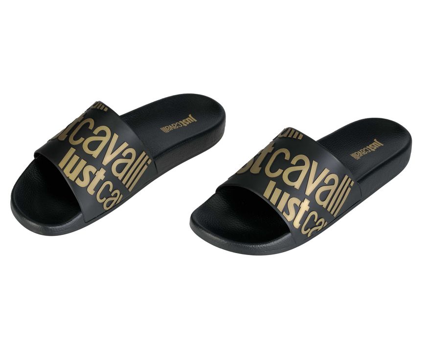 JUST CAVALLI męskie klapki BLACK / GOLD Nowość