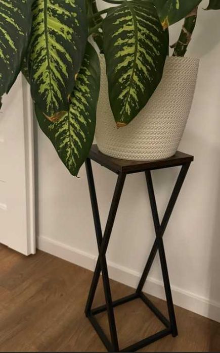 Kwietnik Metalowy Rustykalny Loftowy na Kwiaty Rośliny Dąb 62cm