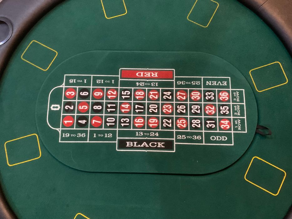 Mesa de póquer (e de blackjack, roleta, craps) e acessórios