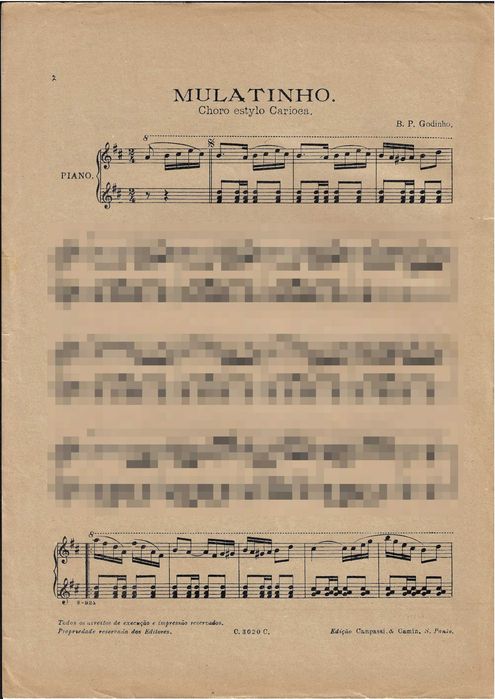 PIANO: 2 Partituras Históricas de Choro Raras (Início Séc. XX)