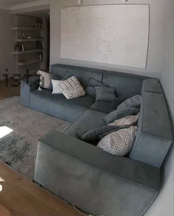 Sofá de canto grande azul 2,5m