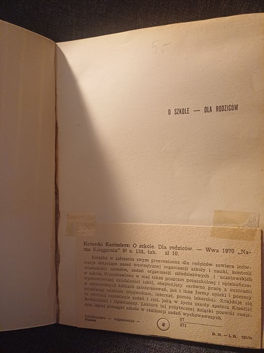 Kazimierz Kotarski O szkole - dla rodziców
