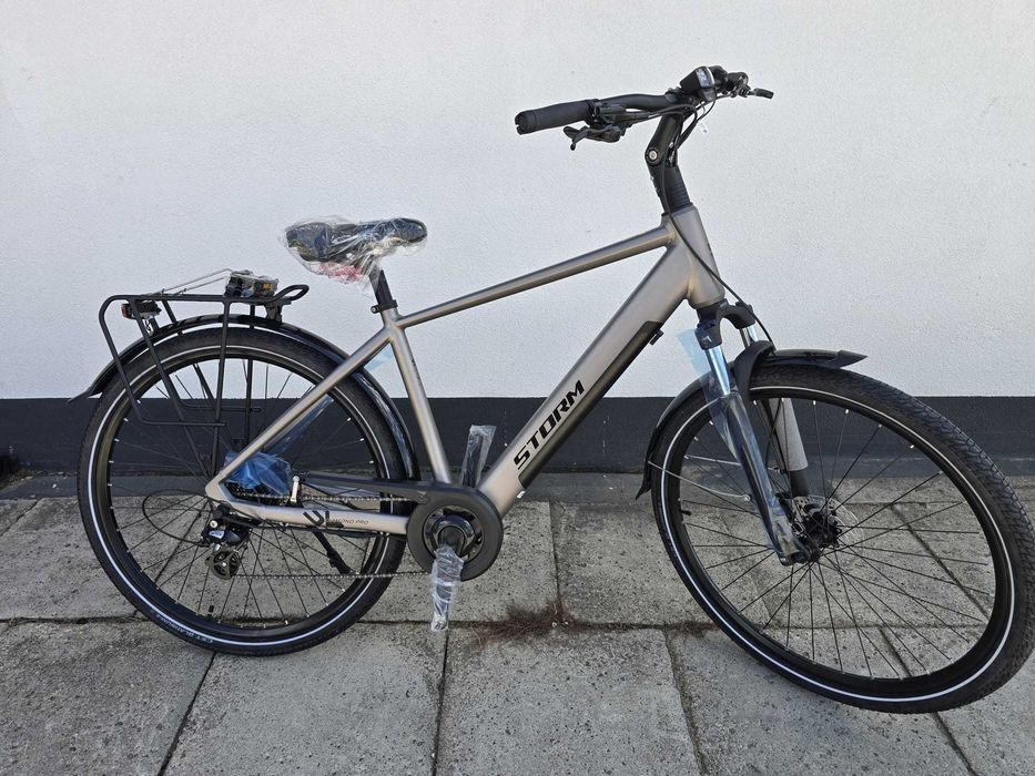 Rower elektryczny Storm E-Diamond Man 19" Koła 28" Srebrny Bafang Shimano Hydraulika