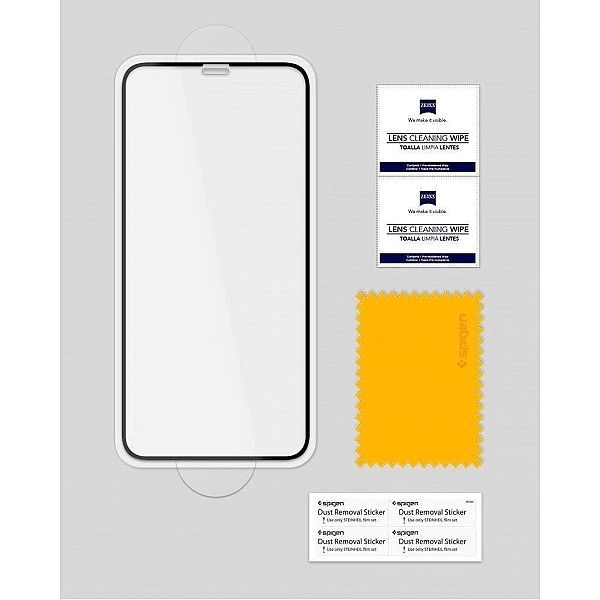 Szkło hartowane Spigen Glass Fc na iPhone 11 / Xr - czarne