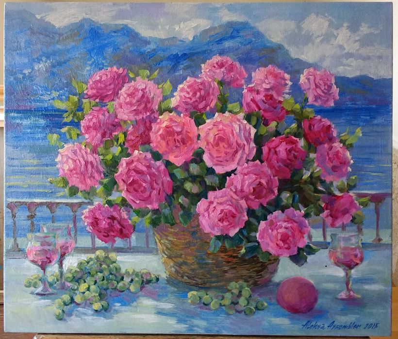 Картина маслом"Букет роз"