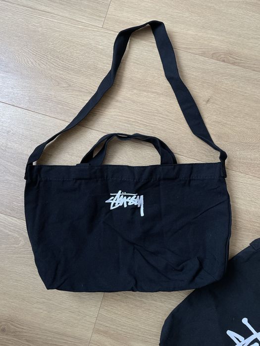 Шопер stussy чорний тканинний