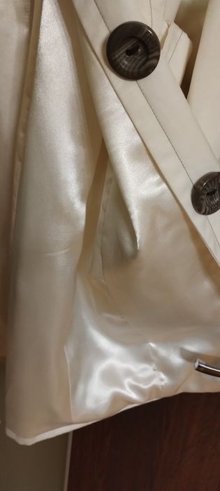 Płaszcz, trencz, prochowiec letni ecru