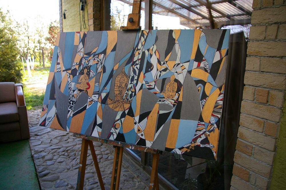 картина fish kiss 120-70см