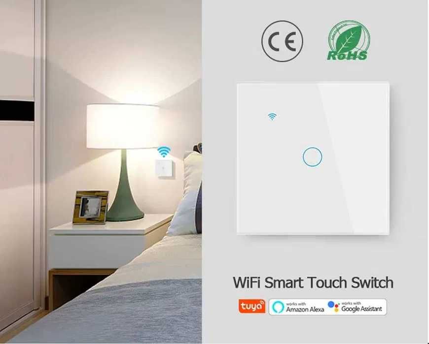 Tomada Inteligente WiFi com Botão Touch e Controlo por Voz Alexa Google Home NOVO