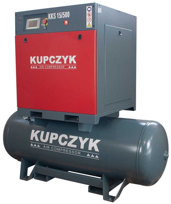 Kompresor Śrubowy 11 kw zbiornik 500l wydajność 1600 L/min Kupczyk