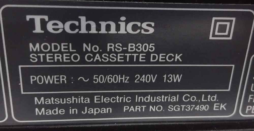 TECHNICS deck cassettes RS-B305