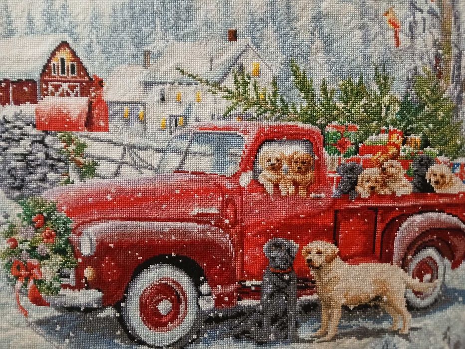 Вишита картина хрестиком "Різдвяна доставка"