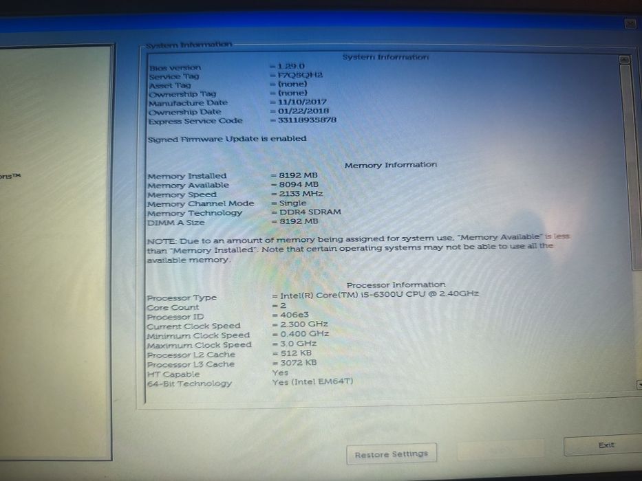 Laptop Dell latitude 7280
