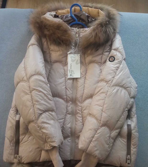 Kurtka zimowa pikowana z futerkiem premium XL /XXL