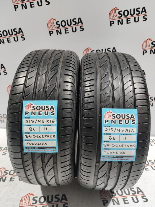 2 pneus semi novos Bridgestone 215-45R16 Oferta  dos Portes