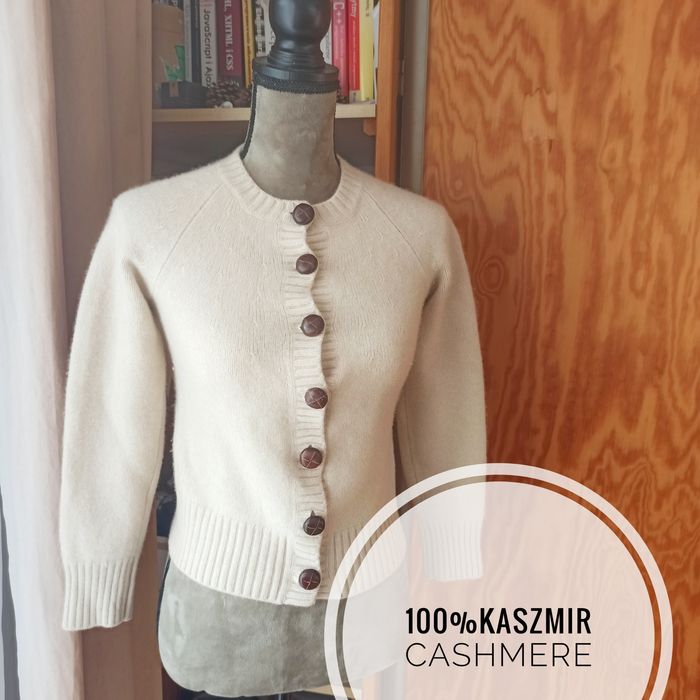 Sweterek, miękki,delikatny kardigan 100% kaszmir, cashmere, rozmiar36