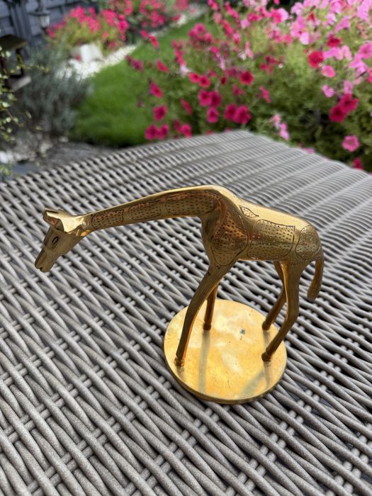 Zara Home figurka z mosiądzu żyrafa