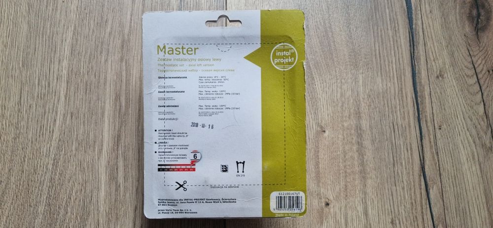 Master zestaw instalacyjny osiowy lewy grafit termostat NOWY