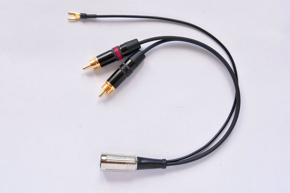 Przejściówka adapter do gramofonu DIN 5 Mogami DIN5/180 2RCA kabel masowy przejściówka adapter
