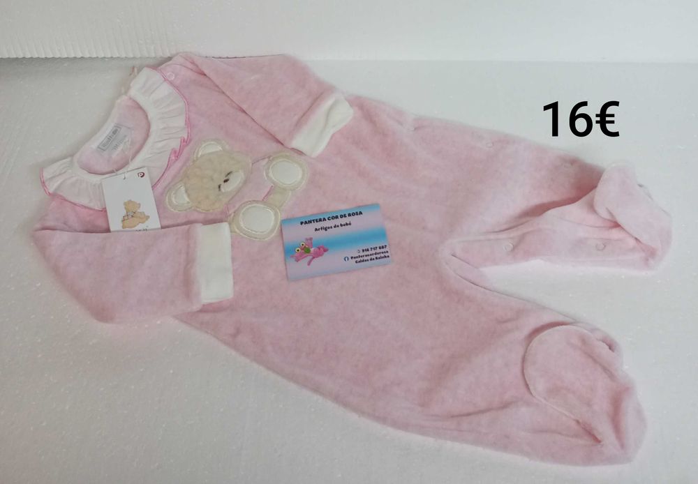 Conjunto de bébé rosa, tema ursinho