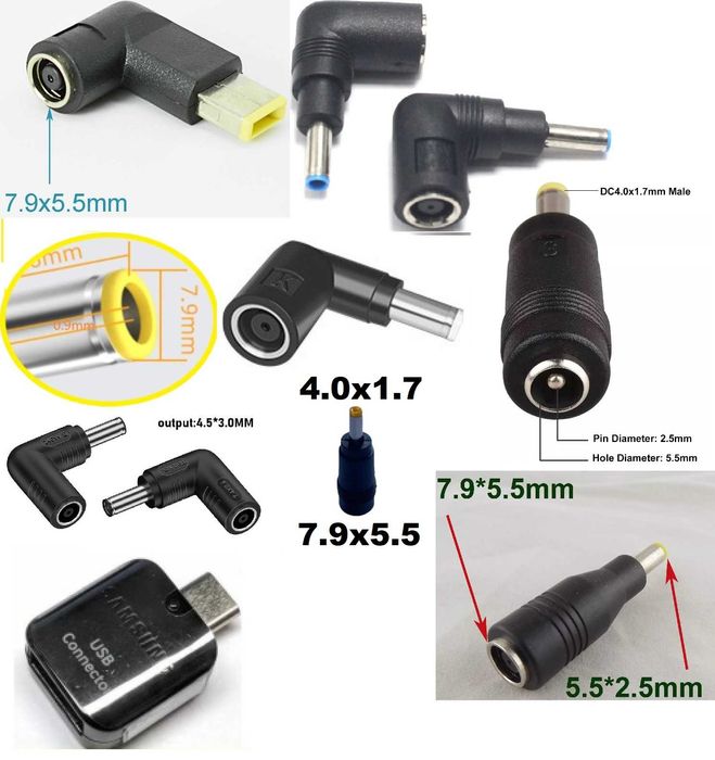 Адаптер перехідник для зарядка блок живлення Lenovo HP Dell USB TypeC