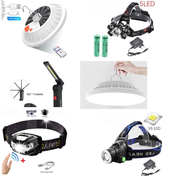 Автономные светильники, фонарики  для дома, туризма, велоспорта