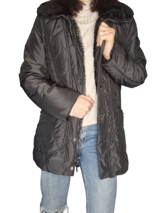 Ciepłą Czarna stylowa ocieplana kurtka Gerry Weber rozmiar S/M 36/38