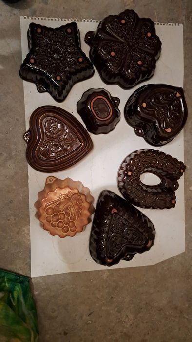 .Ceramiczne, stare formy do pieczenia.