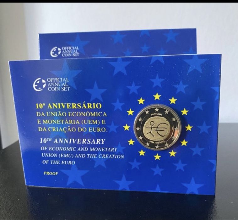Conjunto Moeda 2€ proof + BNC União Económica Europeia (EMU) 2009
