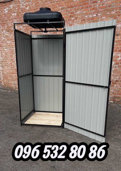 Летний душ для дачи на металлическом каркасе (уличный душ)