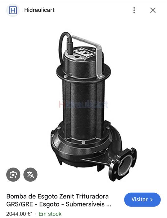 Bomba de Esgoto Zenit Trituradora (Trifasica)