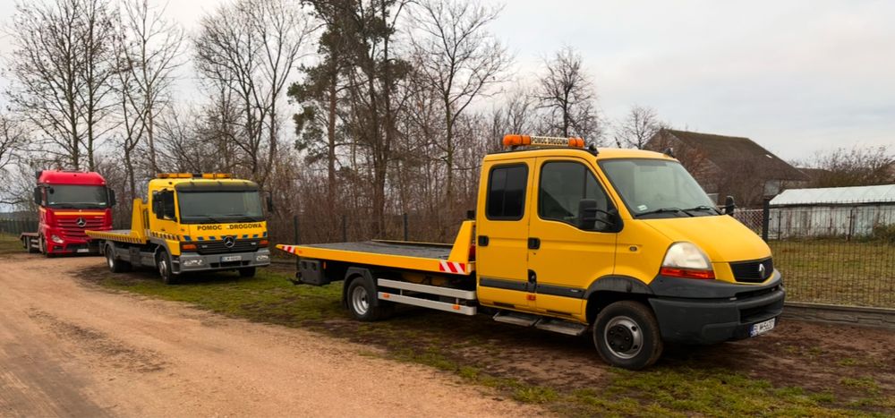 Pomoc drogowa Transport maszyn Laweta Autolaweta Holowanie Łomża S61