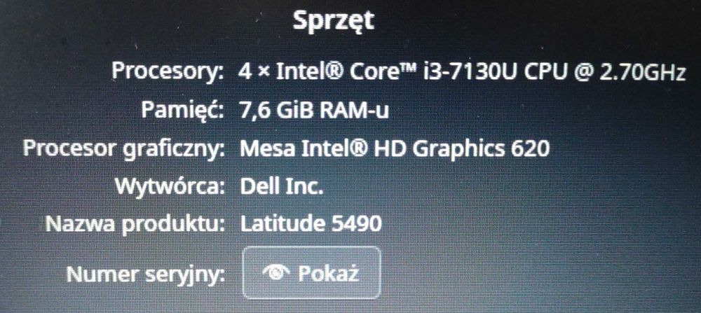 laptop Dell latitude 5490