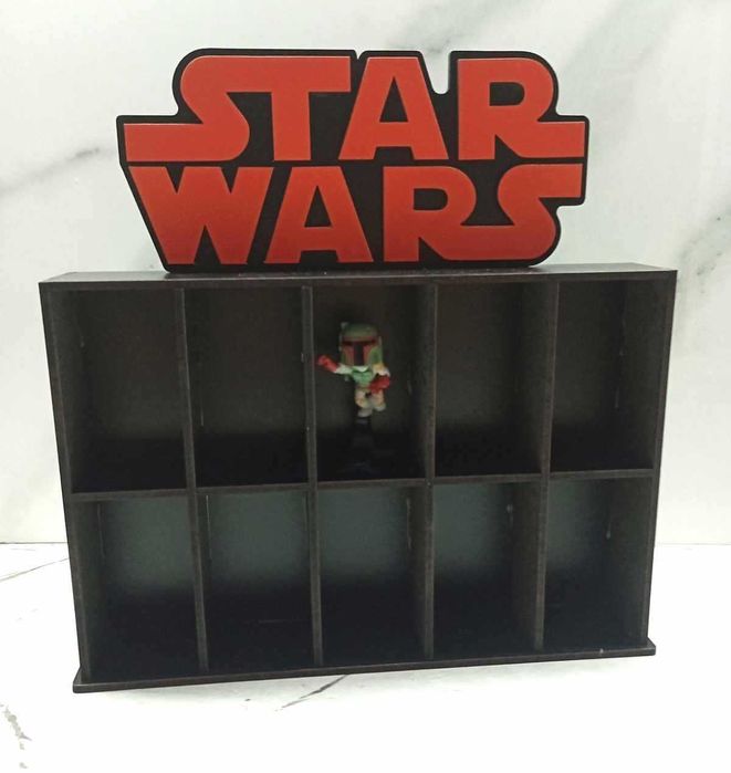Дерев'яна поличка для фігурок Кіндер Star Wars