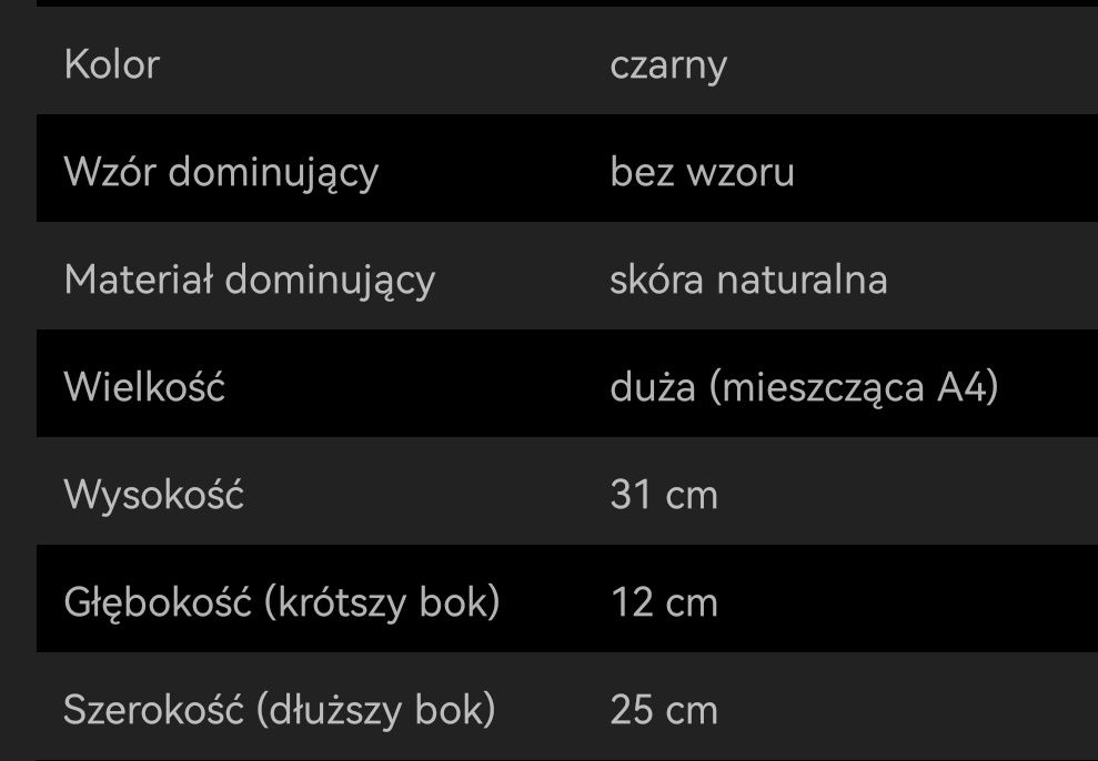 Czarny skórzany plecak torebka 2w1 damski zmieści laptopa