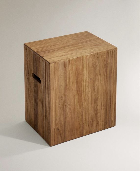 Mesa Auxiliar Cubo Madeira Zara Home NOVO