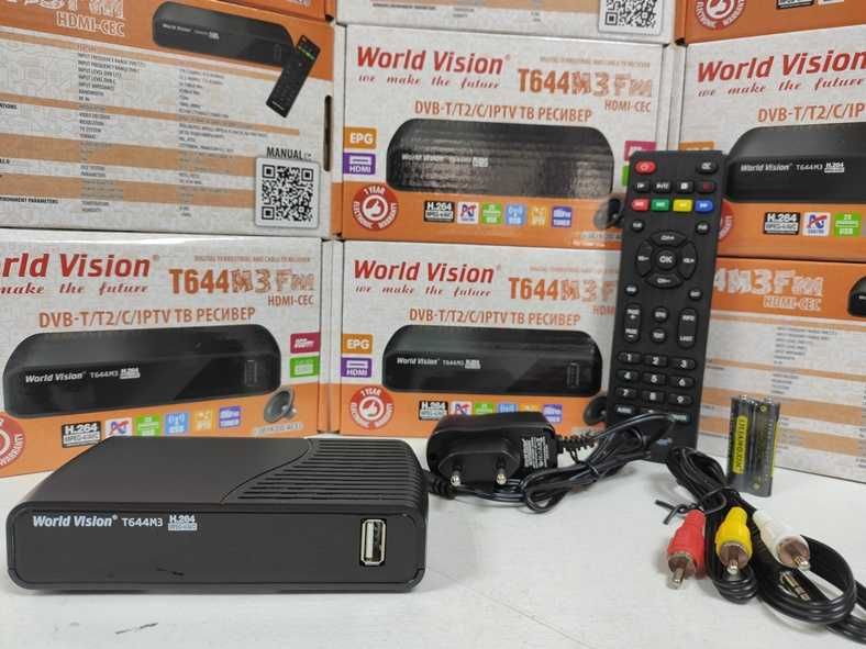 ‼️НОВА‼️Приставка Т2 ресивер тюнер World Vision T624M3 гарантія 12 міс