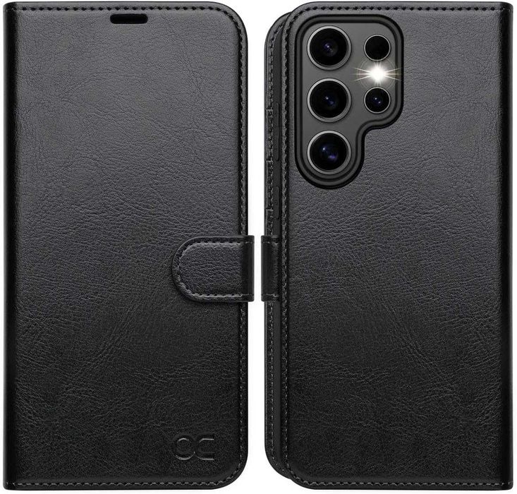 OCASE etui skórzane z klapką do Samsung Galaxy S25 Ultra RFID czarne